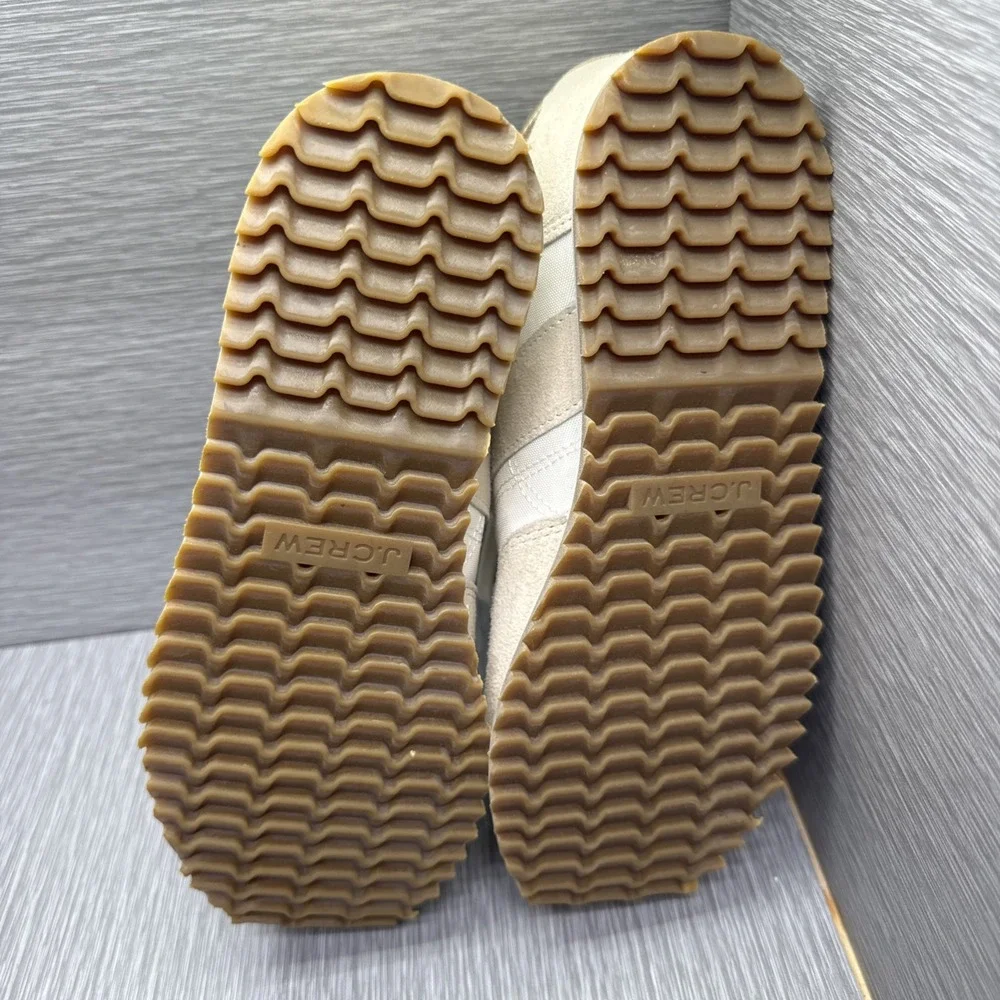 J Crew Trainers Womens 7.5 Beige‎ Retro Sneakers Minimalist Neutral